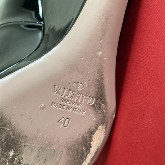 Valentino patent black wedge with ankle strap. - Picture 7 of 12